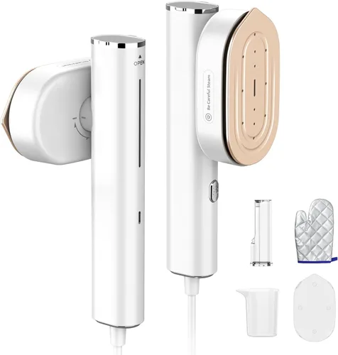Vaporizador Portátil para Ropa de Viaje, Mini Vaporizador y Plancha con Calentamiento Rápido de 10s, 1200W Horizontal y Vertical, Eliminación de