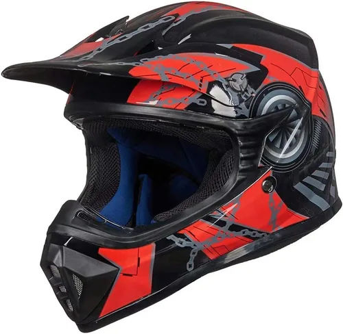 Miniatura 10 de ILM Casco de cara completa para motocicleta, motocross y cuatrimoto para niños y jóvenes, aprobado por el Departamento de Transporte de Estados