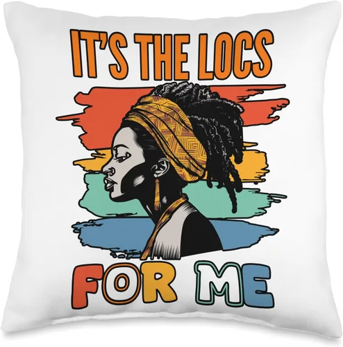Locs Afro Dreadlocks Love Natural Beauty Hair It's the Locs for Me Afro Hair - Almohada negra americana africana, 16 x 16 pulgadas, multicolor