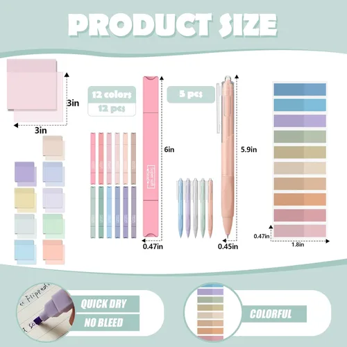 Miniatura 3 de Jutom Kit de estudio de diario bíblico de 38 piezas para mujeres, suministros de anotación de libros con resaltadores, bolígrafos, pestañas, notas