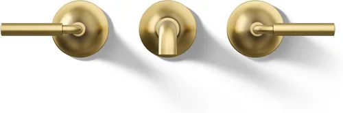 Miniatura 9 de Kohler T26439-4-2MB - Juego de grifo de lavabo de baño de montaje en pared, grifo de baño con dos manijas de palanca, latón moderno cepillado Latón