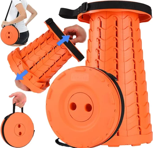 Fishboy Taburete plegable mejorado, capacidad máxima de peso de 400 libras, ligero pero resistente, taburete plegable retráctil portátil telescópico