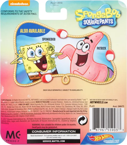 Miniatura 5 de Hot Wheels Vehículo Bob Esponja, escala 1:64