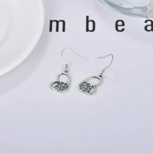 Miniatura 58 de POPKIMI Bonitos aretes colgantes de animales, joyería de animales, regalos de cumpleaños y Navidad para mujeres, aretes de ópalo de cristal de plata
