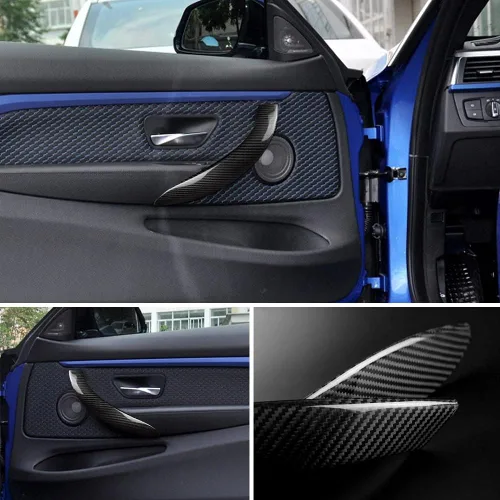 Miniatura 4 de AIRSPEED Cubierta de la manija de la puerta del coche, cubierta protectora decorativa de fibra de carbono duro para BMW 3 4 Series F30 F31 F32 F33