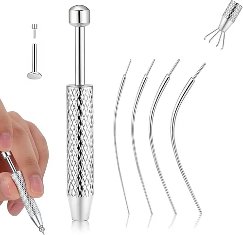 Miniatura 7 de Herramienta de Agarre de Bola Cónica para Perforación para Reemplazo de Joyería - Herramienta Aplicadora de Aretes de Acero Inoxidable con Parte