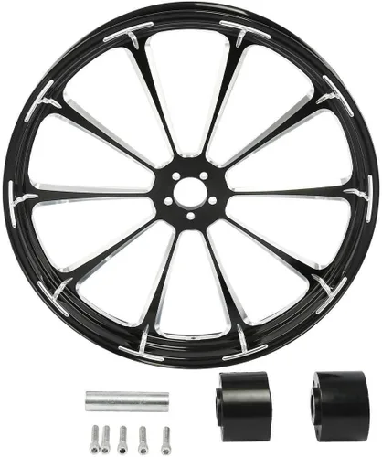 TCMT Buje de llanta delantera de 21 x 3.5 pulgadas, doble disco para Harley Touring Road King Street Road Electra Glide Ultra Limited Tri Glide