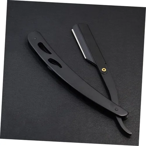 Miniatura 5 de Cabilock 2 unids Barber Foil Shaver Portable Acero Inoxidable Recta Razor Fácil de Abrir Guardia