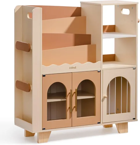 Miniatura 3 de ROBUD Organizador de almacenamiento de juguetes, organizadores y almacenamiento de juguetes todo en uno, estantería de madera para niños con 6