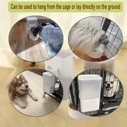 Miniatura 7 de Lemtrflo Comedero para conejos para jaulas, alimentador automático colgante para gatos y dispensador de agua, accesorios para jaula de hurones
