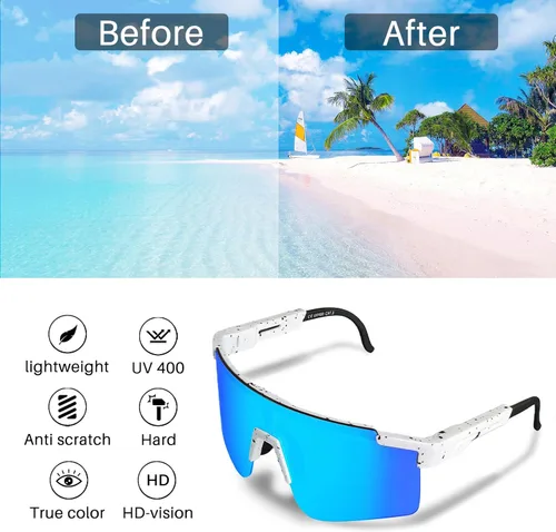Miniatura 5 de Gafas de ciclismo para mujeres y hombres jóvenes, lentes de sol de béisbol UV400, ideales para senderismo, correr, pesca, esquí