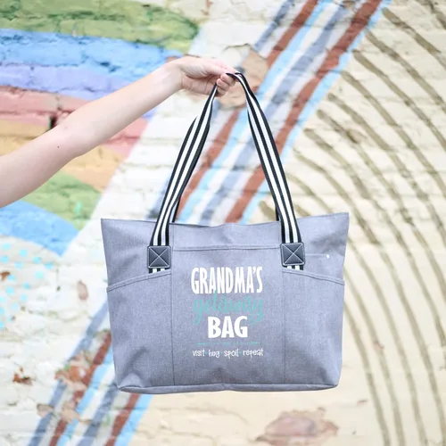 Miniatura 9 de Brooke & Jess Designs Bolso de mano para la abuela – Bolso de lona resistente con cremallera y bolsillo interior para la abuela para uso diario