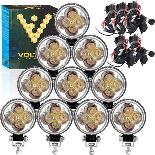 Miniatura 7 de Voltage Automotive - Foco LED redondo de 3 pulgadas para motocicletas todo terreno, 4x4, Jeep, SUV, ATV, tractor, barco, 6000 K