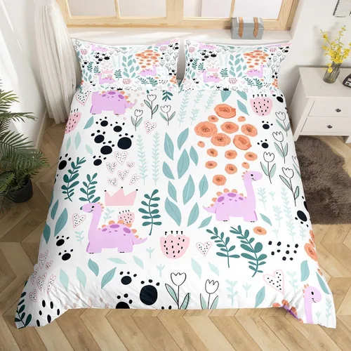 Miniatura 9 de Erosebridal Juego de ropa de cama individual de animales de la selva para niñas y niños, funda de edredón de elefante oso, tigre, león, safari
