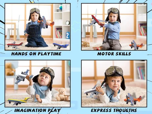 Miniatura 3 de Crelloci Toy Airplane Paquete de 6 Mini Aviones Fundidos a Presión, el Set de Juego Incluye Planeador y Aviones de Aerolíneas para Favores de Fiesta