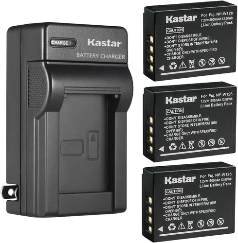 Miniatura 6 de Kastar Reemplazo del cargador de batería de pared de CA para Fujifilm NP-W126, NP-W126s, cargador Fuji BC-W126, Fujifilm X-H1, X-M1, X-S10, X-T1
