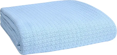 Miniatura 9 de Belizzi Home - Manta para cama 100% algodón, transpirable, tamaño individual, cobija térmica de algodón, perfecta para cubrir cualquier cama en Rosa