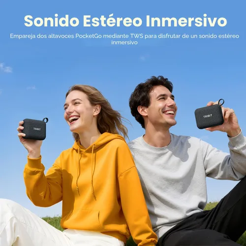 Miniatura 9 de Altavoz portátil Tribit PocketGo con Bluetooth, 20 horas de reproducción, IP68 resistente al agua/polvo, inalámbrico, BT6.0, para la ducha, sonido