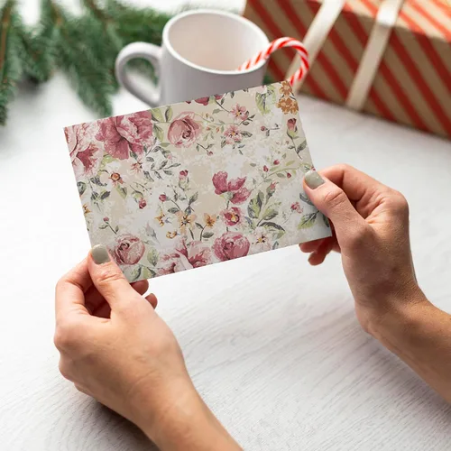 Miniatura 7 de 24 hojas de papel floral para álbumes de recortes, 6 x 6 pulgadas, bloc de papel de cartulina de decoupage, páginas de una sola cara