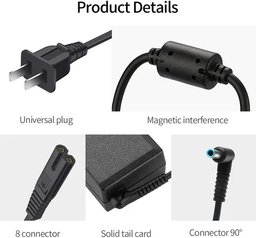 Miniatura 4 de Cargador para portátil de 45 W compatible con laptop HP de 14 pulgadas 14-DK 14-DQ 14-DF 14-DH 14-DS 14-AC 14-AK 14-AL 14-BA Series, 14-DF0023CL