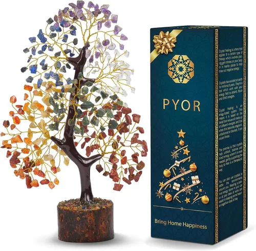 Miniatura 13 de PYOR Árbol bonsái de cristal de 7 chakras, 10-12 pulgadas, rojo, amatista, lapislázuli, cornalina, cuarzo transparente, aventurina amarilla