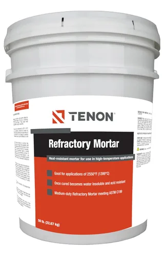 Miniatura 7 de Tenon Mortero refractario - Mezcla de alta temperatura para chimeneas, hogueras, chimeneas, parcheo, ladrillo, arcilla y más, de color blanco, alta