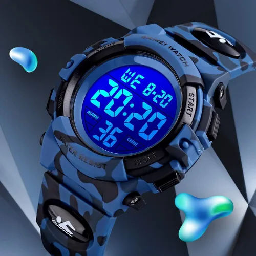 Miniatura 7 de FIZILI Reloj digital deportivo impermeable para niños, reloj despertador de 1224 H, cronómetro, calendario de 3 a 15 años, reloj de pulsera
