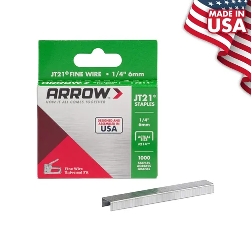 Miniatura 2 de Arrow 214 JT21 grapas de alambre delgado para pistolas y grapadoras de grapas, uso para tapicería, manualidades, reparaciones generales, longitud