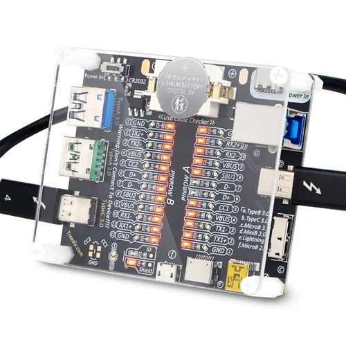 Miniatura 5 de Tablero de prueba de cable USB Treedix con estuche de acrílico, comprobador de cable USB, cable de datos con carga, línea de datos de prueba, tipo
