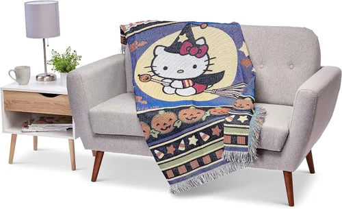 Miniatura 5 de Northwest Hello Kitty Manta tejida para tapiz, 48 x 60 pulgadas, Witchy Kitty