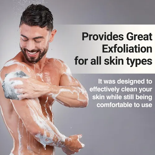 Miniatura 6 de Tilcare - Esponja de baño de carbón XXL de 3.16 oz, esponja de baño perfecta para exfoliar para hombres y mujeres, cepillo para limpiar y suavizar