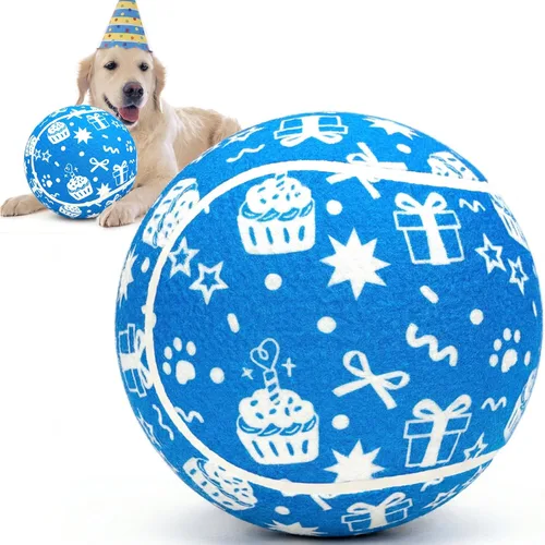 Miniatura 11 de QDAN Pelota de tenis gigante grande para perros: pelota grande de 9.5 pulgadas para perros para jugar al aire libre, pelotas de tenis grandes