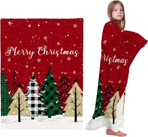 Miniatura 72 de Mantas de Tiro de Muñeco de Nieve de Navidad, Manta de Vellón Suave de Vacaciones de Invierno Decorativa para Hogar Sofá Sillón Silla Sala de Estar