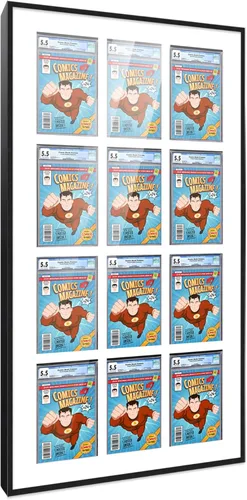 Miniatura 102 de Marco de cómic con paspartú para 8 CGC, CBCS o PGX Graded Comics - Marco de cómic blanco para cómics de 8.125 x 13 pulgadas Marco blanco