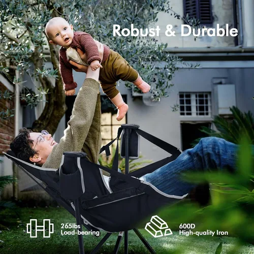 Miniatura 3 de AKSOUL Silla de camping hamaca columpio: sillas plegables y portátiles con bolsa de almacenamiento, capacidad de peso para adultos de 265 libras