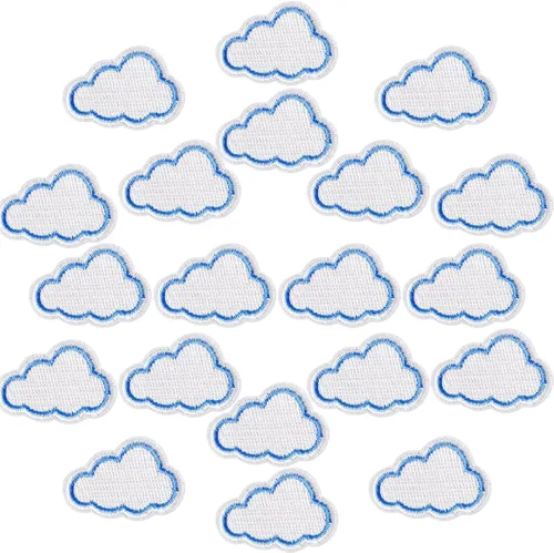 Miniatura 9 de 10 piezas de mini parches de nube para planchar para coser en pequeñas nubes, parches bordados para ropa, chaquetas, mochilas, pantalones, gorras