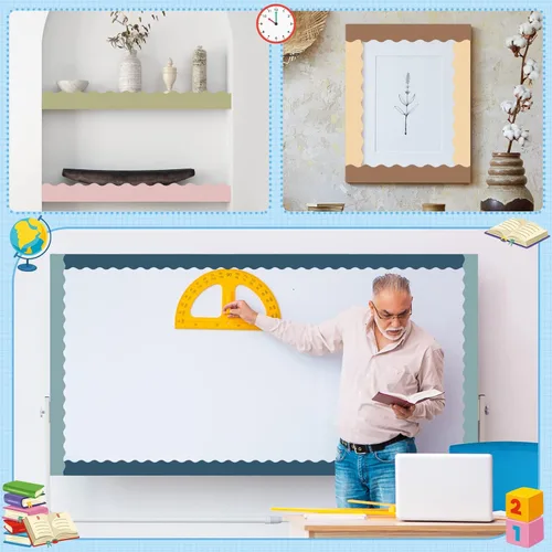 Miniatura 5 de Containlol Decoración bohemia para tablón de anuncios, bordes de aula de 118 pies para tablón de anuncios para verano, escuela, aula, oficina