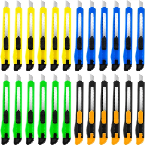 Miniatura 11 de Exacto - Cortador de cajas retráctil, paquete de 4 unidades, cuchillo utilitario de alta calidad, cuchillas de 0.315 pulgadas de ancho, abridor