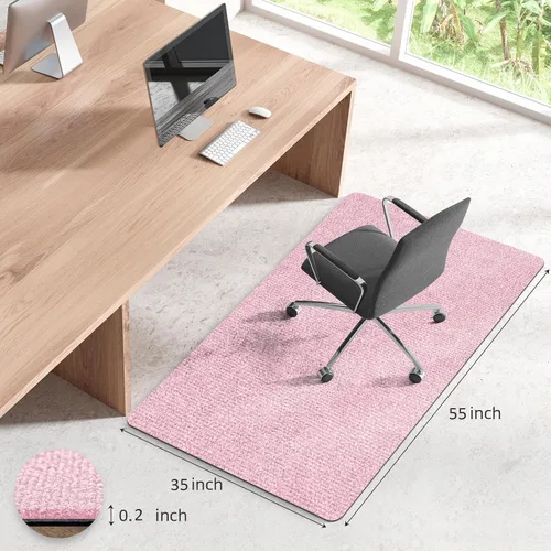 Miniatura 5 de Tapete para silla de oficina para suelo de madera dura y azulejos, tapete para silla de escritorio de computadora de 55 x 35 pulgadas, tapete