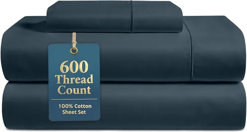 Miniatura 40 de LANE LINEN Juego de sábanas tamaño King – Sábanas de 600 hilos 100% algodón de fibra larga, naturalmente frescas y duraderas para el uso diario, 01