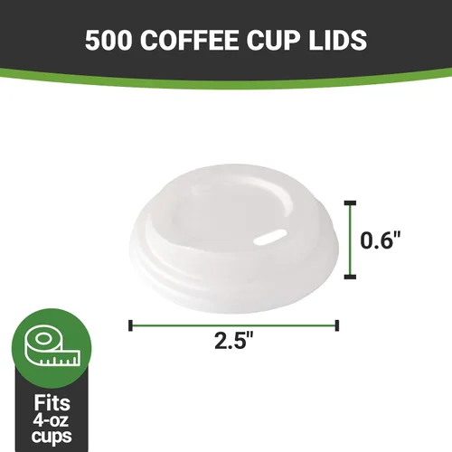 Miniatura 3 de Solo tapas: tapas de taza de café compostables Basic Nature, 500 tapas desechables para tazas de bebidas calientes. Las tazas se venden por
