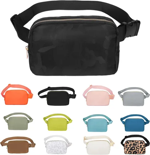 Miniatura 34 de VOROLO Riñonera para mujeres y hombres, bolsa cruzada, bolsa de cinturón con correa ajustable, Rosa, 5,6 pulg.