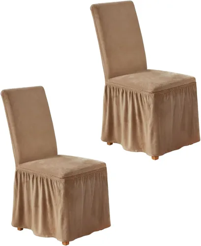 Miniatura 15 de NICEEC Fundas de silla de elastano para sillas de comedor, juego de 6 fundas de sillas de comedor extraíbles con falda, fundas de silla de comedor