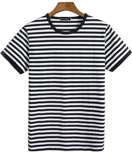 Miniatura 3 de Ezsskj Camiseta de Pugsley Addams para niños, camiseta de rayas negras y blancas para Halloween, disfraces de ladrón de bancos, camisetas novedosas