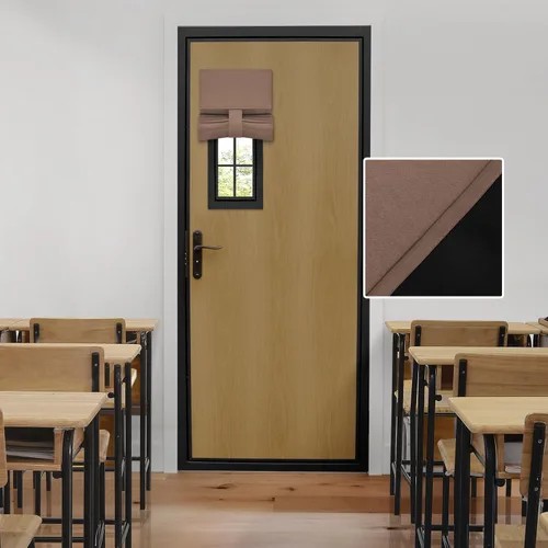Miniatura 67 de HOMEIDEAS Cortinas 100% Opacas para Luces Laterales de Puerta Principal, Cubierta de Ventana de Puerta de Aula, Persianas de Privacidad