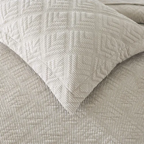 Miniatura 4 de HoneiLife - Juego de colcha de tamaño Queen, juego de ropa de cama de pana bordada de 3 piezas, colcha de lujo, ligera, cálida, para todas las Pana