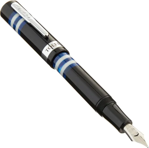 Miniatura 16 de Conklin Toledo - Pluma estilográfica en negro con segmentos de anillo naranja y blanco, punta de punta, instrumento de escritura premium con diseño