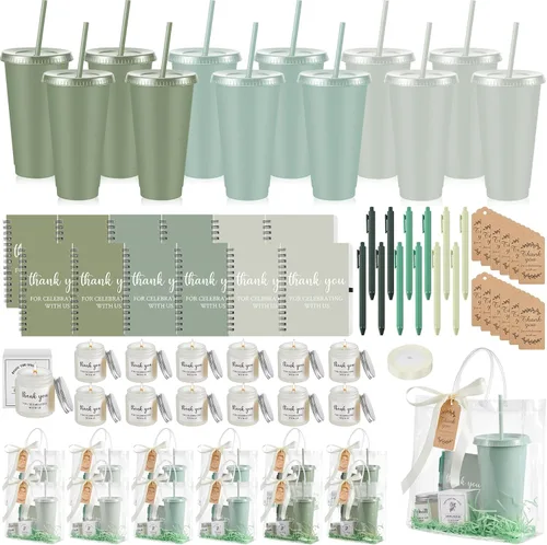 Miniatura 24 de Nuogo Juego de 6 premios de ducha para padres para jugadores, adultos, incluye vaso de plástico, cuaderno, velas perfumadas, bolígrafo, bolsa