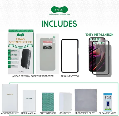 Miniatura 6 de Protector de pantalla de privacidad para iPhone 13 Mini, bloqueo de luz azul, vidrio templado de privacidad de 5.4 pulgadas con kit de herramientas