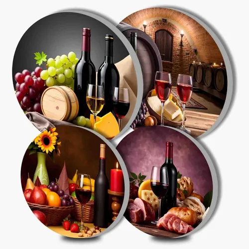 TUMOVO Cubiertas para quemaduras de vino tinto para estufa eléctrica, decoración de cocina, barril de madera, quemador de estufa redonda, bodega,